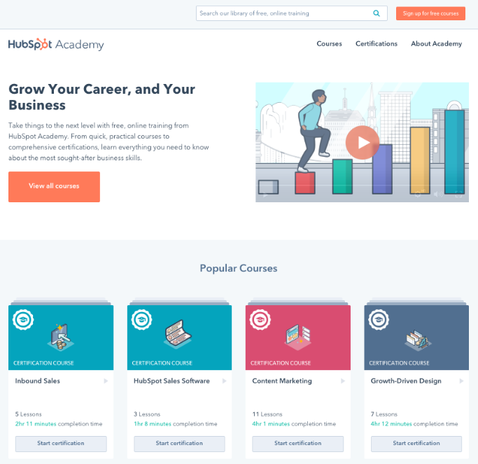 HubSpot Academy Launches Redesigned site